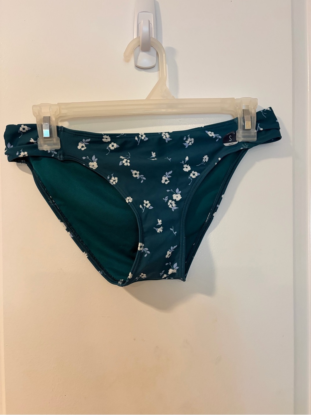 Women’s Hollister Dark Teal Floral Bikini Bottoms, Size S
